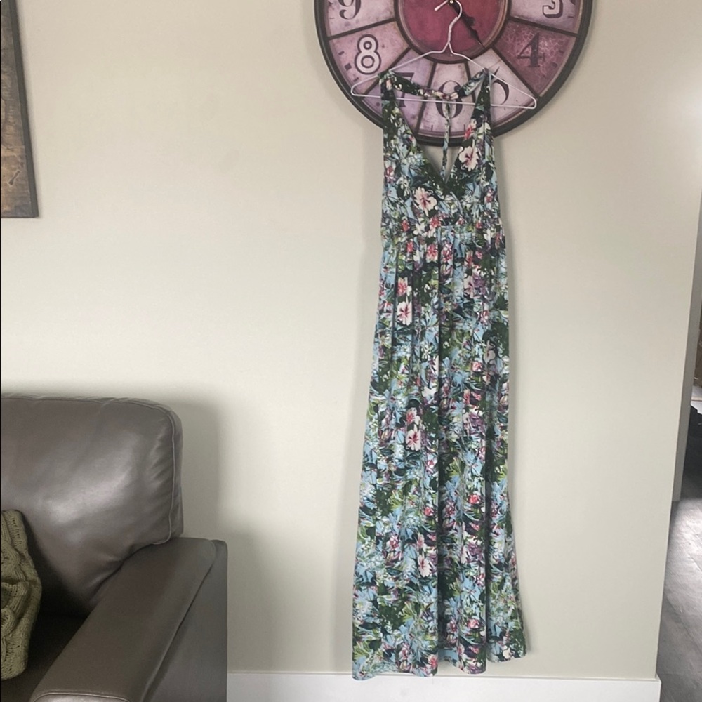 Vero Moda Green Floral Maxi Dress